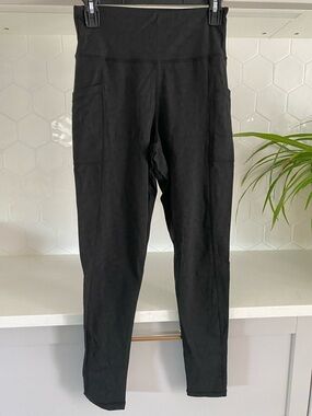 Michelle Mae Black Leopard Stretch Leggings with side pockets